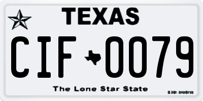 TX license plate CIF0079