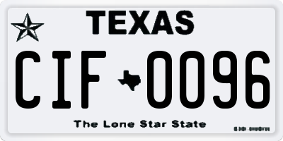 TX license plate CIF0096