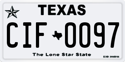 TX license plate CIF0097