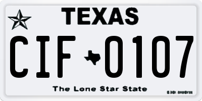 TX license plate CIF0107