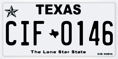 TX license plate CIF0146