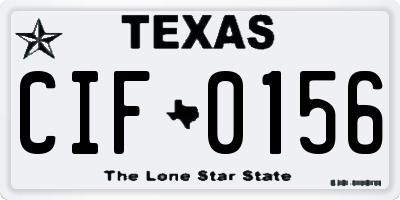 TX license plate CIF0156