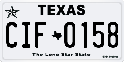 TX license plate CIF0158