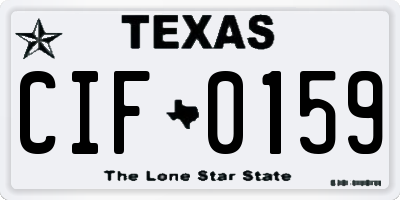 TX license plate CIF0159