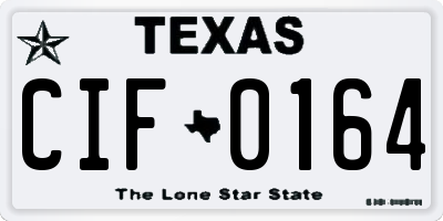 TX license plate CIF0164