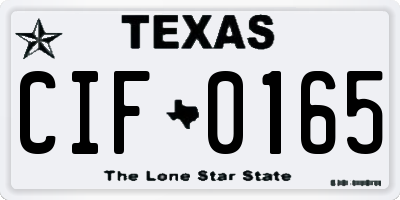 TX license plate CIF0165