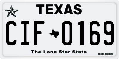 TX license plate CIF0169
