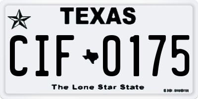 TX license plate CIF0175