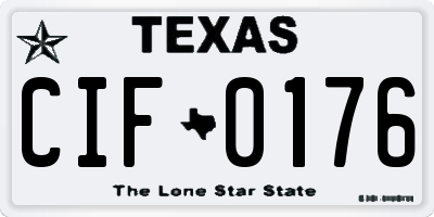 TX license plate CIF0176