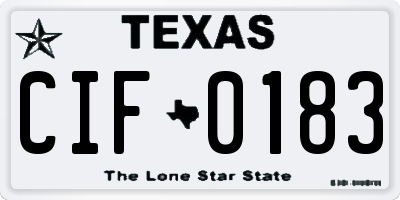 TX license plate CIF0183