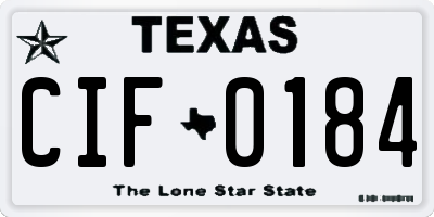 TX license plate CIF0184