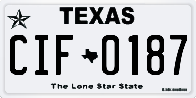 TX license plate CIF0187