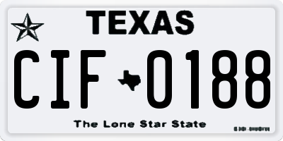 TX license plate CIF0188