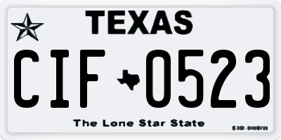 TX license plate CIF0523