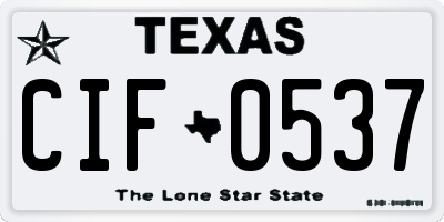 TX license plate CIF0537