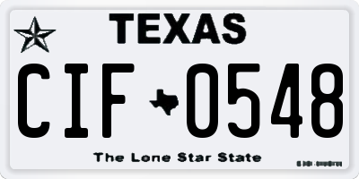 TX license plate CIF0548