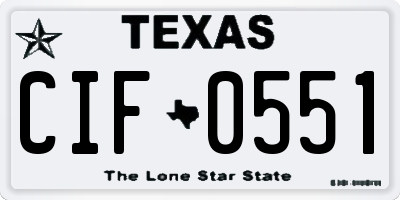 TX license plate CIF0551