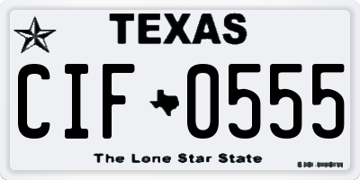TX license plate CIF0555