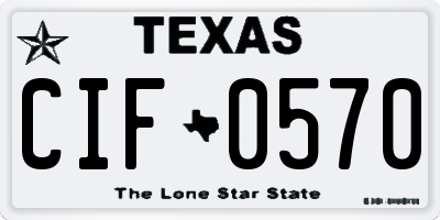 TX license plate CIF0570