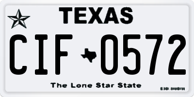TX license plate CIF0572