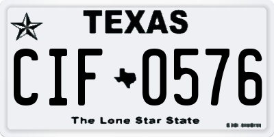 TX license plate CIF0576