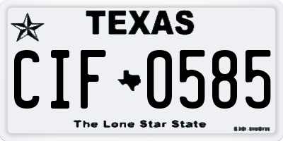 TX license plate CIF0585