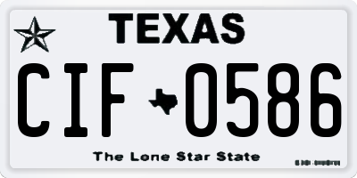 TX license plate CIF0586