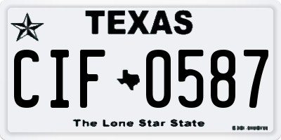 TX license plate CIF0587