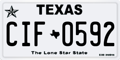 TX license plate CIF0592