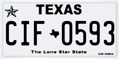 TX license plate CIF0593
