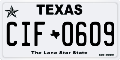 TX license plate CIF0609