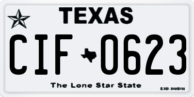 TX license plate CIF0623