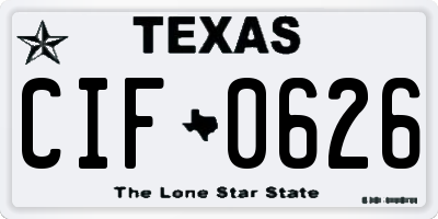TX license plate CIF0626
