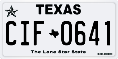 TX license plate CIF0641
