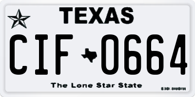 TX license plate CIF0664