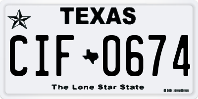 TX license plate CIF0674
