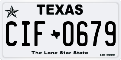TX license plate CIF0679