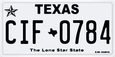 TX license plate CIF0784