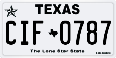 TX license plate CIF0787