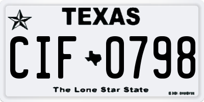 TX license plate CIF0798