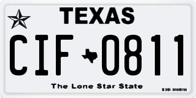 TX license plate CIF0811
