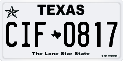 TX license plate CIF0817