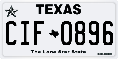 TX license plate CIF0896