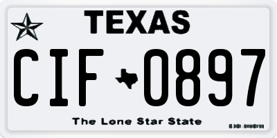 TX license plate CIF0897