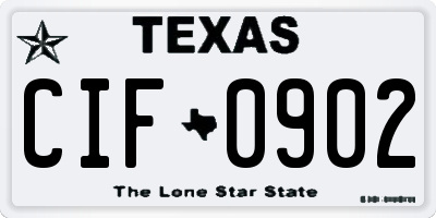 TX license plate CIF0902