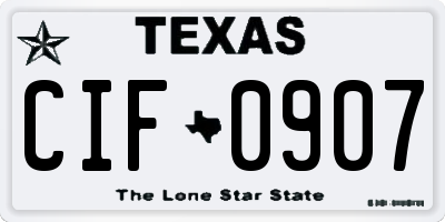 TX license plate CIF0907