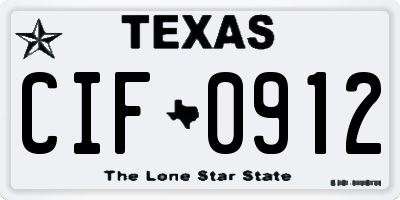 TX license plate CIF0912