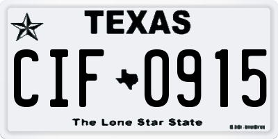 TX license plate CIF0915