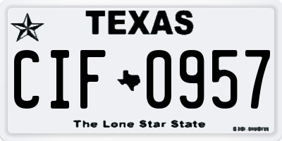 TX license plate CIF0957