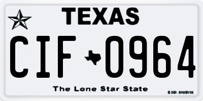 TX license plate CIF0964